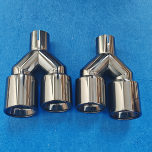 Embout d'échappement en acier inoxydable noir titane de 3,5 pouces, forme en Y, double tuyau, bord roulé incliné, embout de silencieux universel de performance - Product Image 6