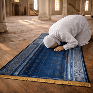 Tapis de prière turc en peluche douce Janamaz Sajada pour hommes et femmes - Tapis de prière solide pour le Ramadan et les cadeaux de l'Aïd - Product Image 3