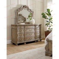Vintage Elegantes Amerikanisches Massivholzbett Holzgeschnitztes Kingsize-Bett Luxuriöses Antikes Handgefertigtes Queen-Schlafzimmer-Set