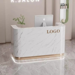 Comptoir de réception minimaliste et tendance, moderne et créatif, pour salon de beauté, caisse enregistreuse, service personnalisé haut de gamme et luxueux - Product Image 2