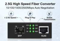 Convertisseur de média fibre optique 2.5G RJ45 vers SFP 20KM-80KM pour réseau CCTV / ISP / FTTH 10/100/1000/2500Mbps