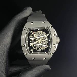 Reloj mecánico deportivo para hombre de alta calidad, moderno, con esfera hueca en forma de barril, de cerámica 6101. - Product Image 1