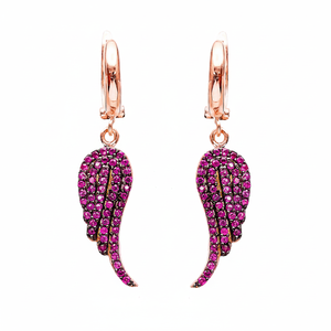 Wing Design CZ Stone Dangle <b>Clip</b> on Earrings Turkish Wholesale Earring 925 Sterling Silver Fine Jewelry - Product Image 2