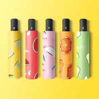 Vente en gros de parapluies pliants entièrement automatiques fruits crème solaire soleil pluie parapluies logo