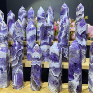 シェブロンアメジストタワー家庭装飾用夢アメジストポイントクリスタル工芸品癒しクォーツ - Product Image 1