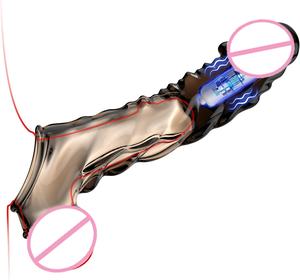<span class=keywords><strong>Penis</strong></span> Ärmel Extensions Kondom Männliche Vergrößerung Verzögerung Vibratoren Clits Massage gerät Cockring Vibrierende <span class=keywords><strong>Penis</strong></span> abdeckung Sexspielzeug Für Männer - Product Image 1