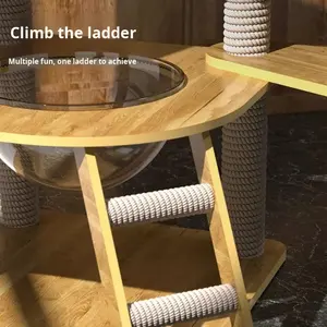 Expédition directe moderne haute fibre <span class=keywords><strong>arbre</strong></span> <span class=keywords><strong>à</strong></span> <span class=keywords><strong>chat</strong></span> grattoir chaton cadre d'escalade intégré <span class=keywords><strong>chat</strong></span> maison sisal inspiré de noël - Product Image 3