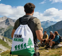 Sac à dos publicitaire vierge en polyester pour marathon, avec cordon de serrage, pour événements sportifs, impression de logo, sac de rangement pour activités de fitness et de plein air