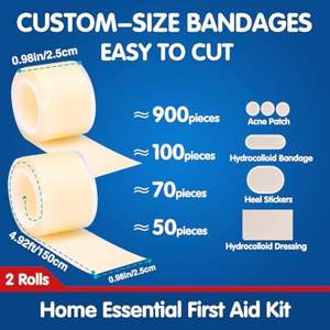 YOJO Apósito Hidrocoloide Flexible, Impermeable, Autoadhesivo, Ultra Absorbente, Esterilizado con EO, Certificado CE, para Heridas, de Tamaño y Forma Personalizables - Product Image 2