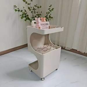 High Quality Foldable Modern 4-Wheel Beauty Makeup Hairdressing Storage <b>Wood</b> Tool Salon Trolley - Product Image 4