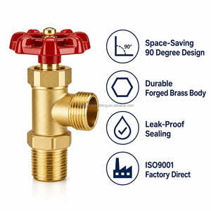 Robinet d'arrêt d'angle en laiton fileté NPT sans plomb <span class=keywords><strong>pour</strong></span> robinet de toilette, alimentation en eau, plomberie, machine à laver - Product Image 2
