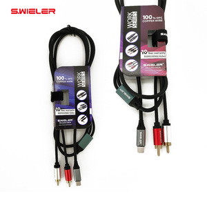 Cable de Audio al por Mayor, 2 en 1, USB Tipo C a <span class=keywords><strong>RCA</strong></span>, con Conector Estéreo de 3.5mm y Dos Conectores <span class=keywords><strong>RCA</strong></span>, 1m/3m/<span class=keywords><strong>10m</strong></span> - Product Image 6