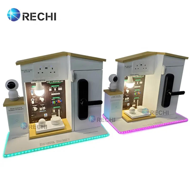 RECHI пользовательский счетчик розничный POS дисплей стенд для умного дома продукт всплывающий демонстрационный дисплей опора для Smart Light/Lock/Door/Camera