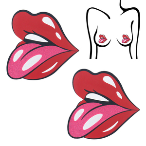 Pegatinas <span class=keywords><strong>de</strong></span> pecho con forma <span class=keywords><strong>de</strong></span> labios, cubrepezones sexys, pezoneras adhesivas, cubrepezones rosas sexys para chicas, pegatinas para senos. - Product Image 6