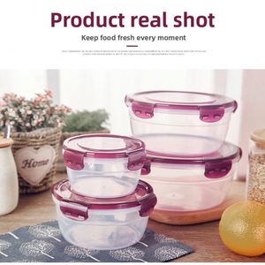 Food Grade Plastic Airtight <b>Storage</b> Box Set Round Microwave Safe Food <b>Container</b> for <b>Kitchen</b> Fridge Stall Lunch Prep - Product Image 3