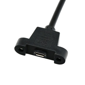 <b>Micro</b> Usb Male To Female Extension Cable 0.5m Black With Ear Screw Holes For Mobile <b>Phone</b> Data Transfer - Product Image 3