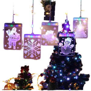 YIKE LED 3D Christmas <b>Night</b> <b>Lights</b> <b>Battery</b> Operated Bedside Lamp Desktop Ornament for Bedroom Holiday Fireplace Table IP44 Rated - Product Image 1
