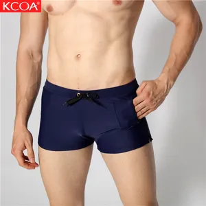 KCOA Fast Shipping 100% Polyester Swimming Trunks Men Beach Wear Swim Shorts