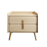 Table de Chevet Multifonctionnelle en Bois Massif à 2 Tiroirs, Style Moderne Simple, Luxe Léger, Meuble de Chambre Haut de Gamme, Nouveauté 2025
