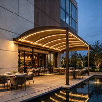 Pergola en aluminium avec toit en tissu, auvent imperméable, abri d'ombrage sur mesure, autoportante pour patio, jardin, cour arrière, terrasse, pergola, vente en gros