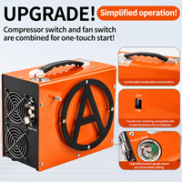 Compresseur d'air portable haute pression 4500psi 300bar 30mpa 300W avec moteur 12V/110V/220V sans huile pour paintball, chasse, PCP et mini-bouteilles de plongée