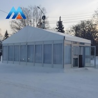 Tenda Acara Rangka Aluminium Dengan Dinding Kaca Tenda Marquee PVC Tahan Air untuk Kegiatan Pameran Luar Ruangan Komersial