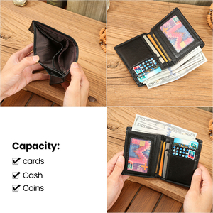 Portefeuille court pour <span class=keywords><strong>homme</strong></span> en cuir véritable DUJIANG, classique et tendance, multi-emplacements pour cartes, <span class=keywords><strong>porte</strong></span>-monnaie, modèle 2181 - Product Image 4