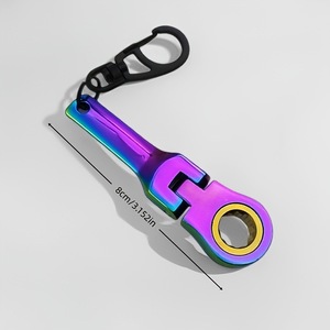 Llave de trinquete mini de 10 mm con cabeza flexible de color personalizado, anodizada, con llavero, herramienta de reparación manual ajustable - Product Image 3