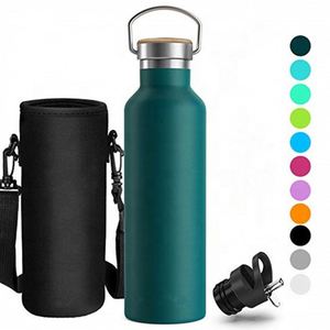 Bouteille d'eau isotherme sous vide en acier inoxydable de 32 oz, étanche, avec paille et poignée, pour boissons froides et chaudes - Product Image 1