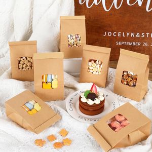 Sacs en papier personnalisés biodégradables pour la vente en gros, avec fenêtre transparente, pour petits pains et aliments, pour restaurants - Product Image 2