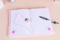 Carnets de notes, journaux, blocs-notes en peluche brodés avec logo personnalisé A5, dessins animés mignons, avec serrure et clés pour enfants et étudiants