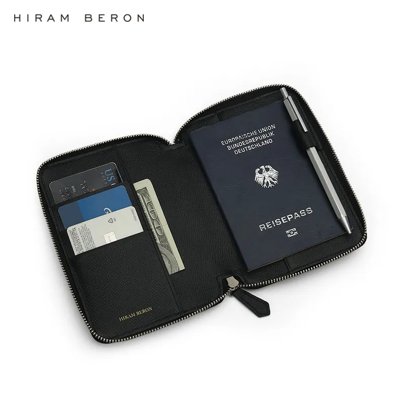 2021 Sản Phẩm Mới Của Ý Da RFID Chặn Hộ Chiếu Bìa Chủ Thẻ ZIPPER TRAVELWALLET Trường Hợp OEM Bán Buôn DROPSHIP