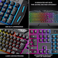 Clavier et souris de jeu rétro-éclairé à LED RVB 2024 Offre Spéciale Combo 104 touches et Interface USB filaire 3600 DPI Caractéristiques métalliques pour les joueurs PC