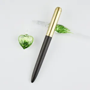 GemFully wholesale pen supplier Luxury Wood Brass calligraphy fountain pen with custom logo printed