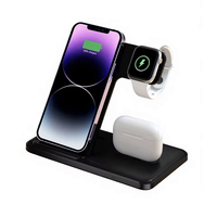 Cargador Inalámbrico Magnético con Carga Rápida de 15W para iPhone 17/16/15/14, iWatch y - Estación de Carga Portátil de ABS