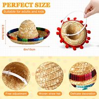 Mini Mexikanischer Sombrero Hut Cinco De Mayo Sombrero Stirnband Hut für Haustiere Hund Katze Sombrero Hüte Party Dekorationen Zubehör