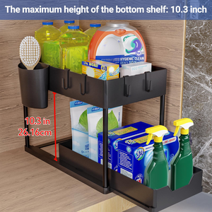 Home Countertop Organizers Double-Tier Drawer Under Sink Organizer Kitchen Cutlery Organizer Storage Rack - Product Image 5
