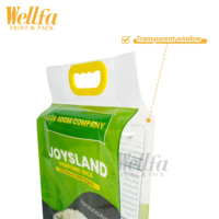 Sacs d'emballage sous vide en plastique transparent avec poignée, pour riz basmati, avec fenêtre, thermoscellés, personnalisés avec logo, 5 kg, 10 kg