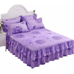 Комплект двухслойных постельного белья с цветочным принтом и двухслойная постельное белье + 2 наволочки - Product Image 1