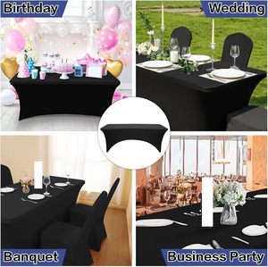 Customize Colors Table Cover Fitted Table Clothes for 4/6/8 Foot <b>Square</b> Tables for Home Parties - Product Image 2