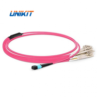 Grosir MTP MPO Perempuan Ke LC UPC Duplex OM4 Kabel Breakout 8 12 24 Inti Serat Optik Fanout Kabel Trunk Kabel Patch Serat Optik