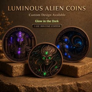 Koin Tembaga Murni 999 1 oz Seri Alien Berwarna Efek Cahaya High-Relief  Dunia Semesta Warna-warni Edisi Kolektor Koin Tembaga - Product Image 4