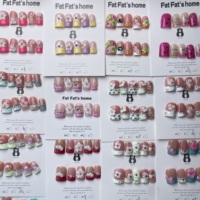 TSZS Tendance Luxe Ongles artificiels réutilisables à motif floral 3D, style bec de canard, avec strass longue durée, Boîte surprise, Vente en gros à presser