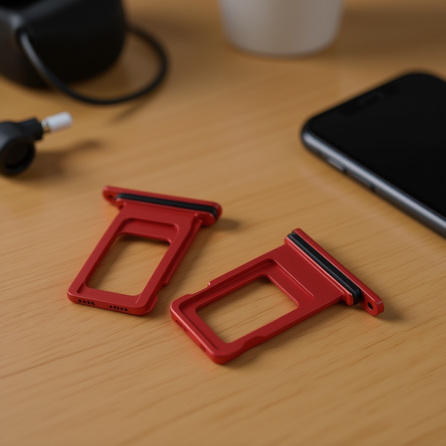 Red Aluminum Alloy SIM Card Tray Replacement Part for 11