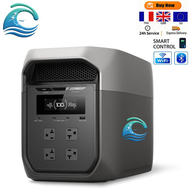 Customizable DELTA 2 Max Portable Power Station Protective Cover 2400W LFP Solar Generator Pure Sine Wave MPPT 1-Hour Fully