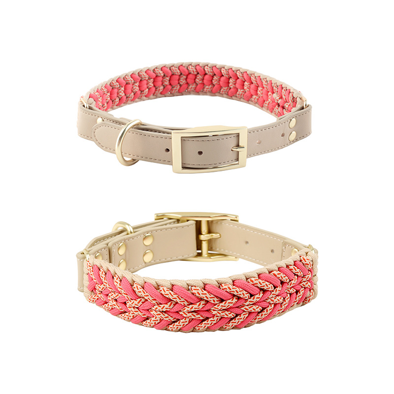 Peach Red Rice White-Collar de cuello fijo