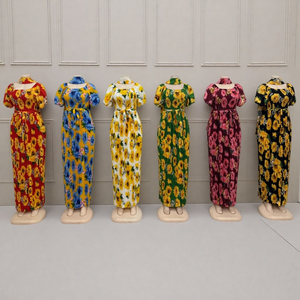 Ingrosso nuovo abito Casual da <span class=keywords><strong>donna</strong></span> primavera ed estate a manica corta stampato O colletto alla moda - Product Image 5