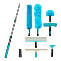 Perche télescopique en aluminium personnalisable avec système de verrouillage Flip Cam pour kit de nettoyage domestique - Perches d'extension multifonctionnelles réglables