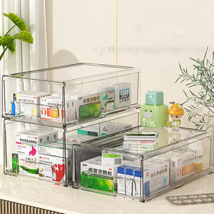 Grote Capaciteit Eenvoudige Stijl Medicijnkast Stapelbare Stofdichte Desktop Lade Organizer Pil Case Opbergkast Organisatie - Product Image 2