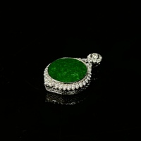 Pendentif en jadéite birmane de qualité supérieure, de grade A, rond, de haute qualité, bijoux en jadéite pour femmes (certifié NGTC)